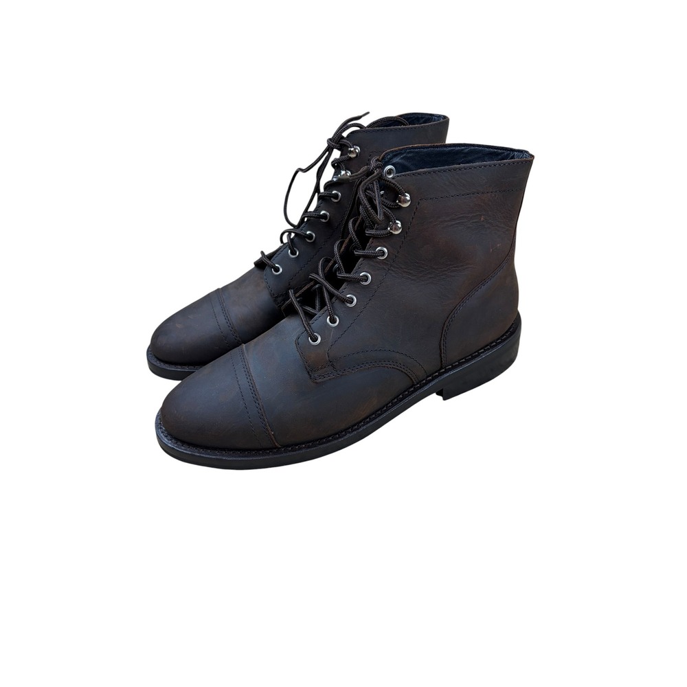 Thursday Boot Co Captain Mens Brown Adobe Leather Lace Up Cap Toe Boots Size 10